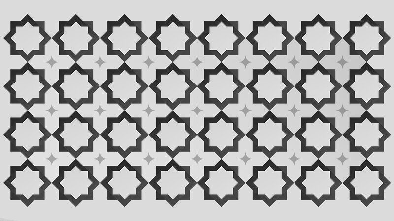 Geometric Star Pattern — Black, Neutral