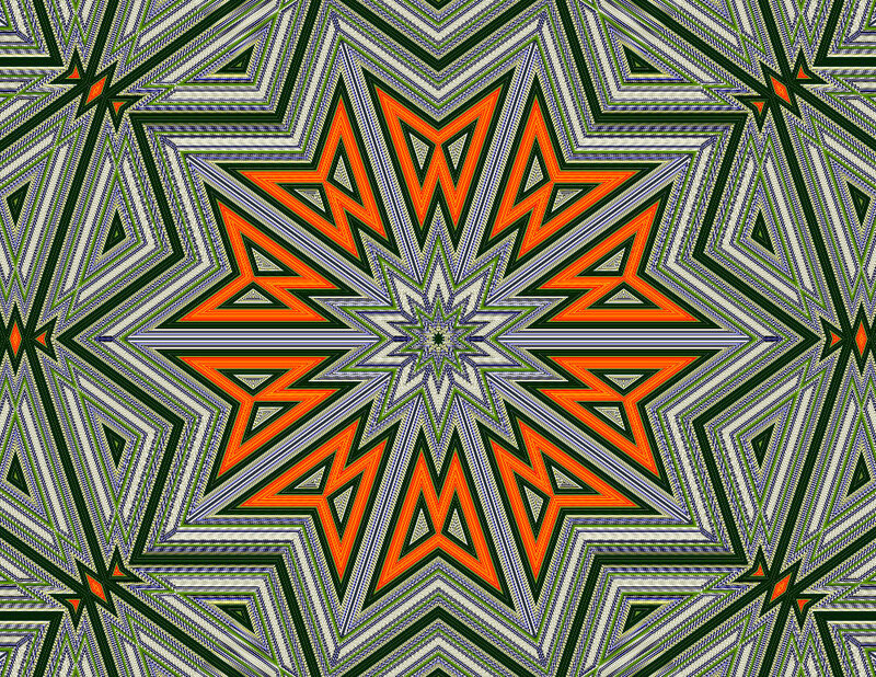 Geometric Star Pattern — Orange