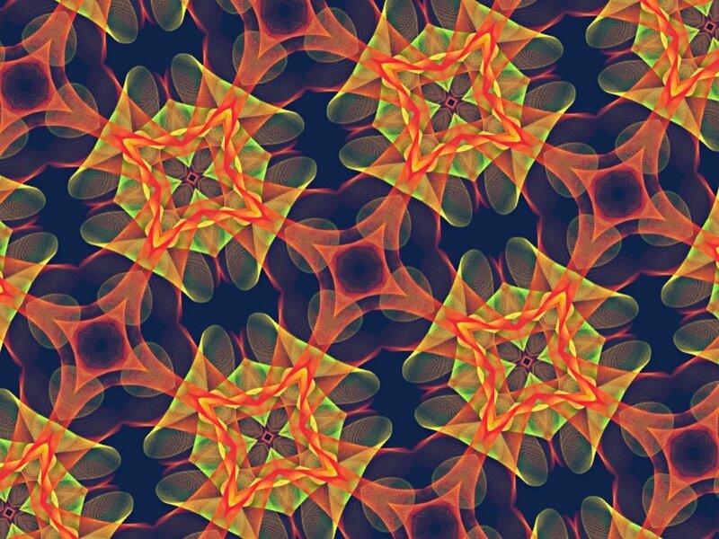 Geometric Star Pattern — Red, Hypnotic