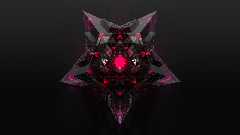 Geometric Star Shape — Black, Dark, 3d Render
