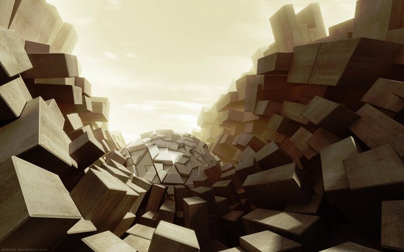 Geometric Stone Blocks — Brown