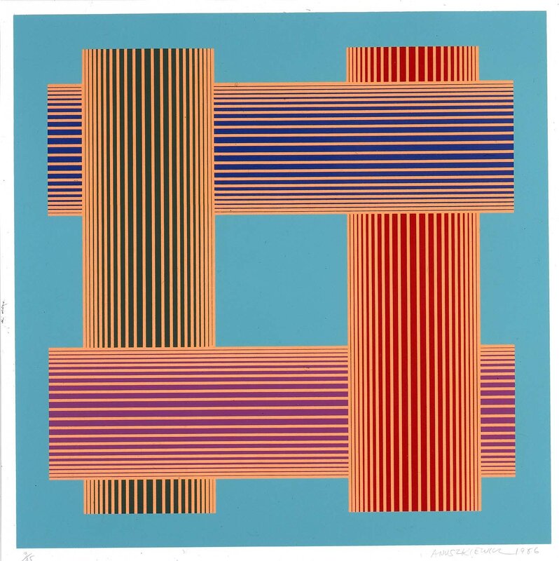 Geometric striped composition