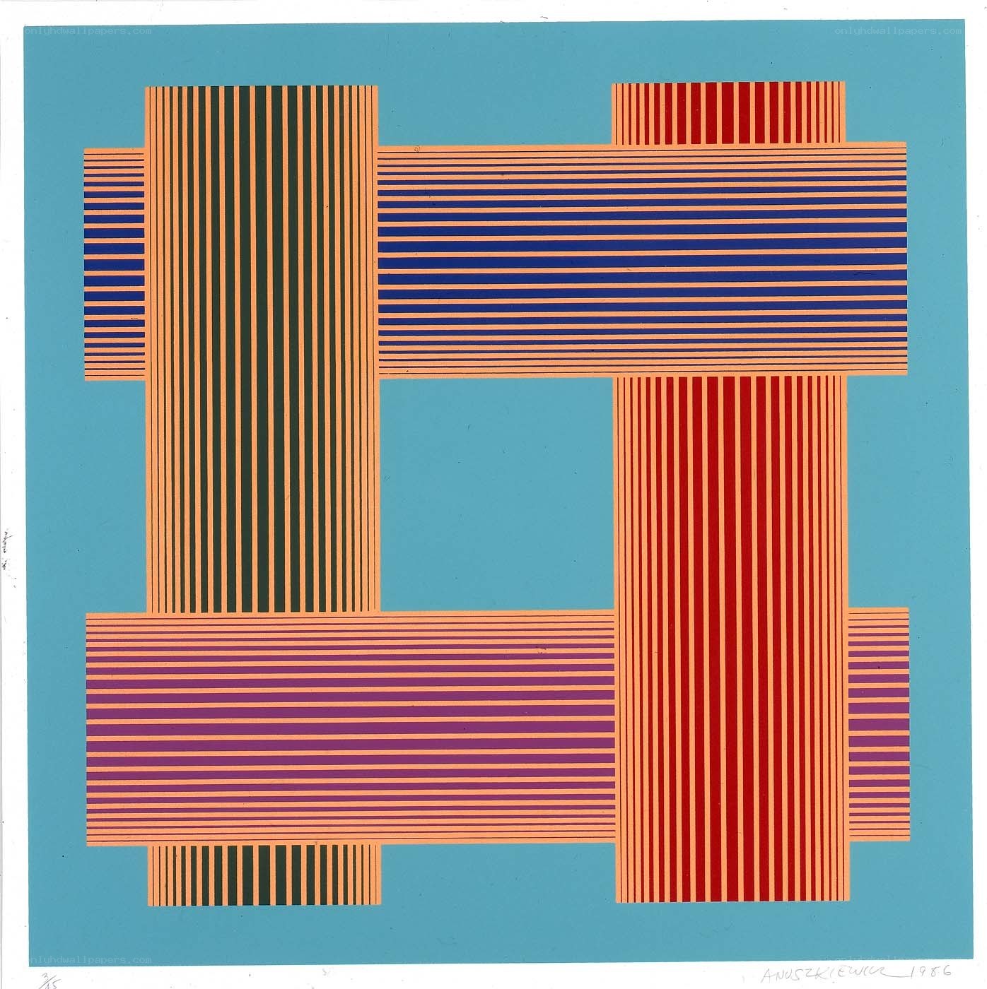 Geometric striped composition