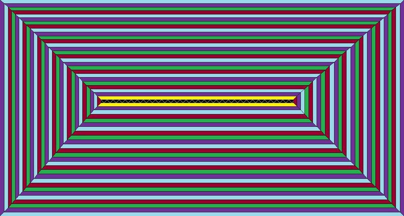 Geometric striped tunnel pattern