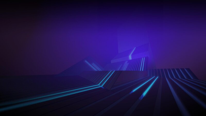 Geometric Structures with Neon Lights — Purple