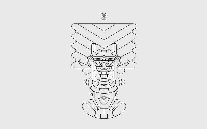 Geometric Tiki Mask