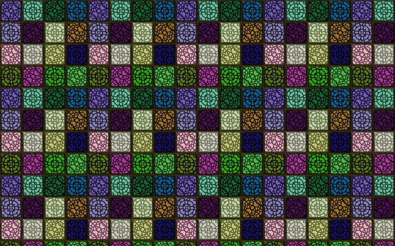 Geometric Tile Pattern — Green
