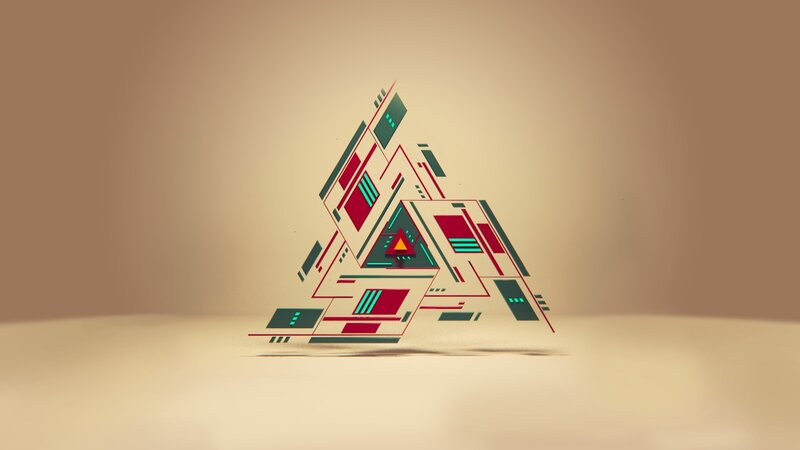 Geometric Triangle Design — Beige, Minimalist