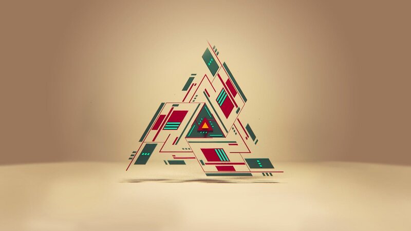 Geometric Triangle Design — Beige
