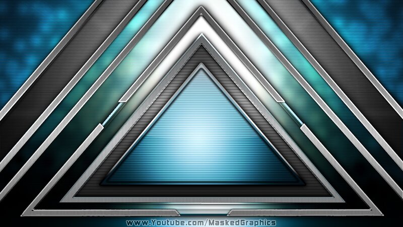 Geometric Triangle Design — Blue, Futuristic, Digital Art