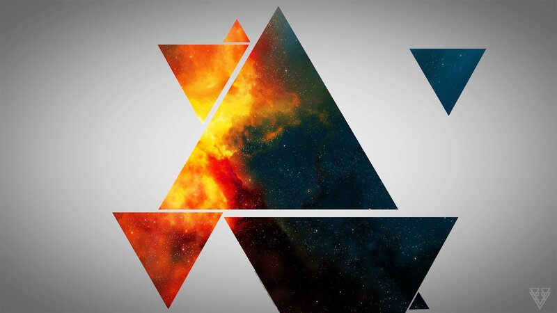 Geometric Triangle Design — Orange