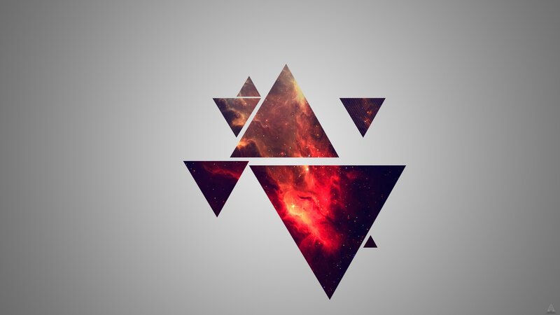 Geometric Triangle Design — Red