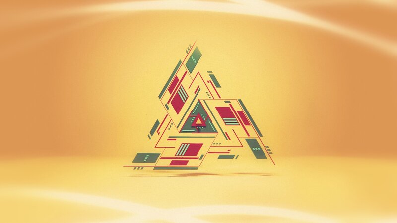 Geometric Triangle Design — Yellow