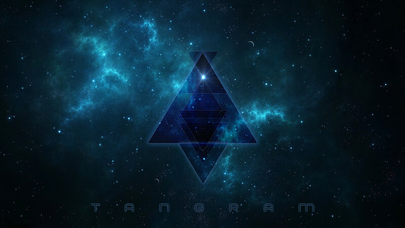 Geometric Triangle in Space — Blue