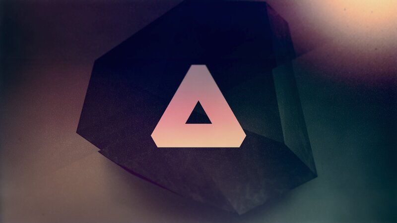 Geometric Triangle Logo — Purple, Abstract, Digital Art, Polygon