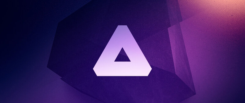 Geometric Triangle Logo — Purple, Abstract, Digital Art, Polygonal Shape