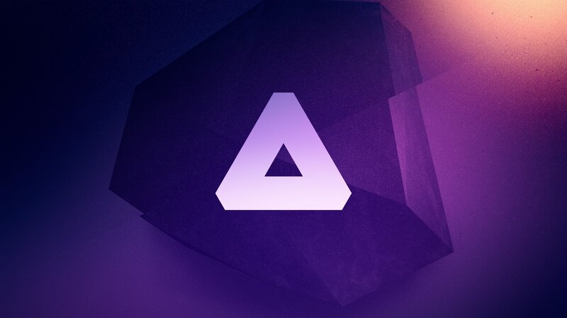 Geometric Triangle Logo — Purple, Abstract, Digital Art