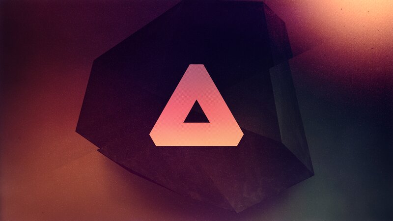 Geometric Triangle Logo — Purple, Abstract