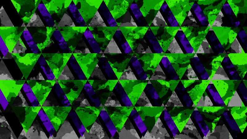 Geometric Triangle Pattern — Green, Dynamic, Abstract