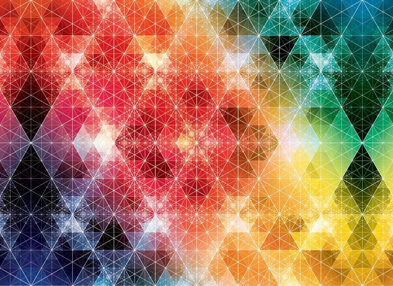 Geometric Triangle Pattern — Red