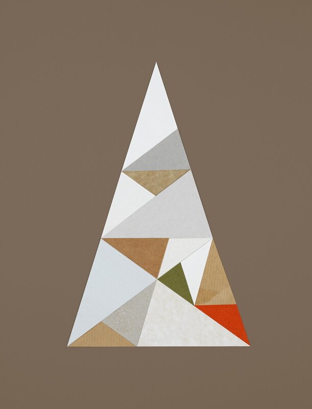 Geometric Triangle Pattern — White