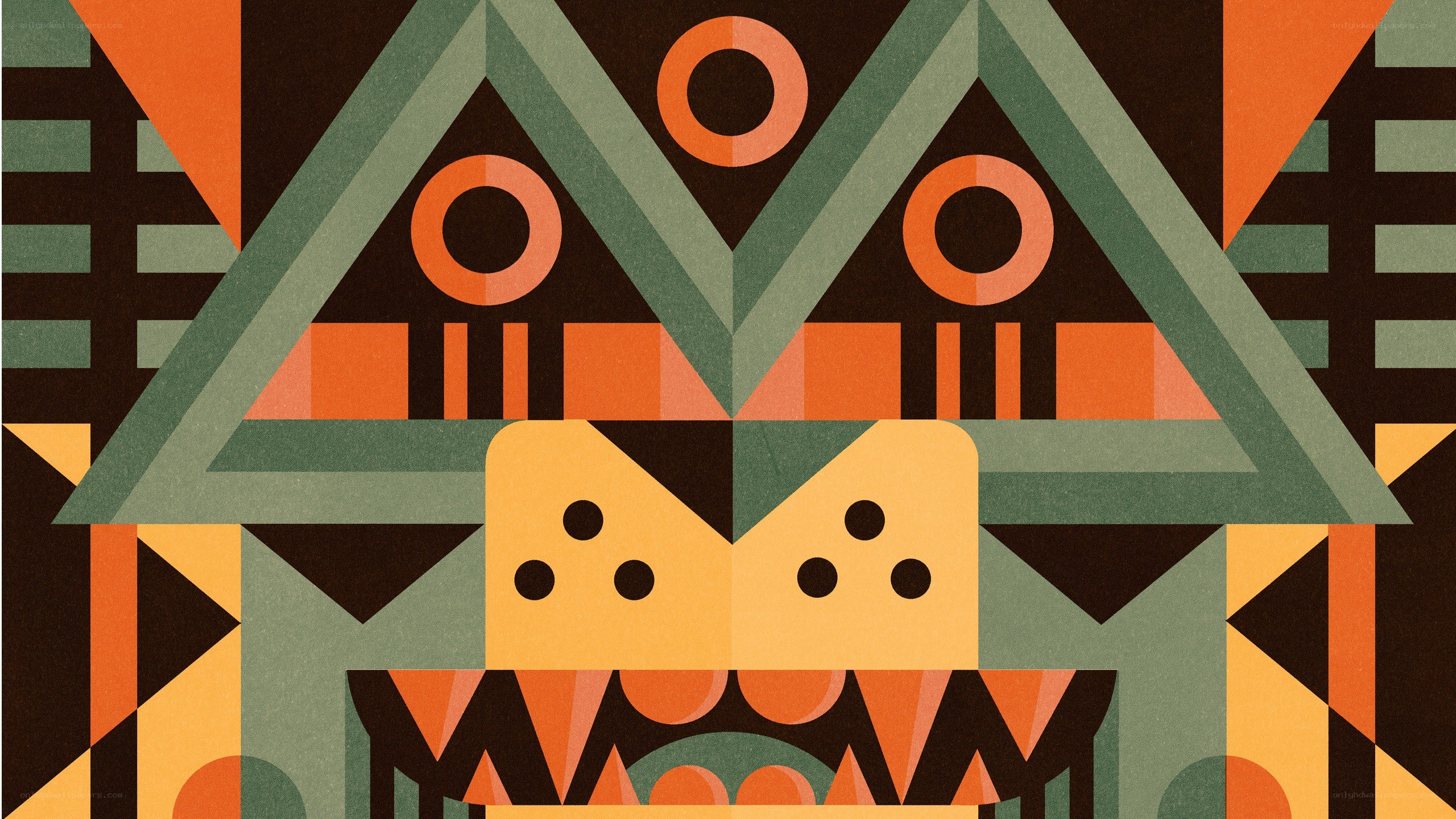 geometric tribal mask art