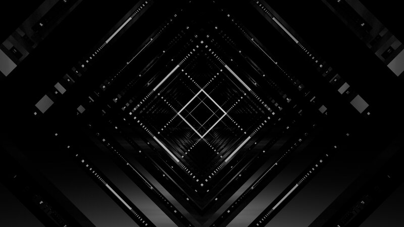 Geometric Tunnel Pattern — Black, Dark