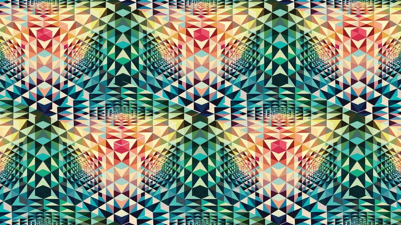 Geometric Tunnel Pattern — Blue, Hypnotic