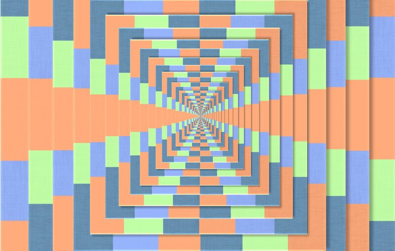 Geometric Tunnel Pattern — Orange