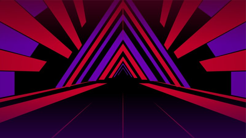 Geometric Tunnel Pattern — Purple