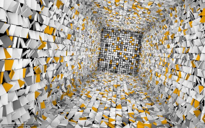 Geometric Tunnel Structure — White, Abstract, 3d Render