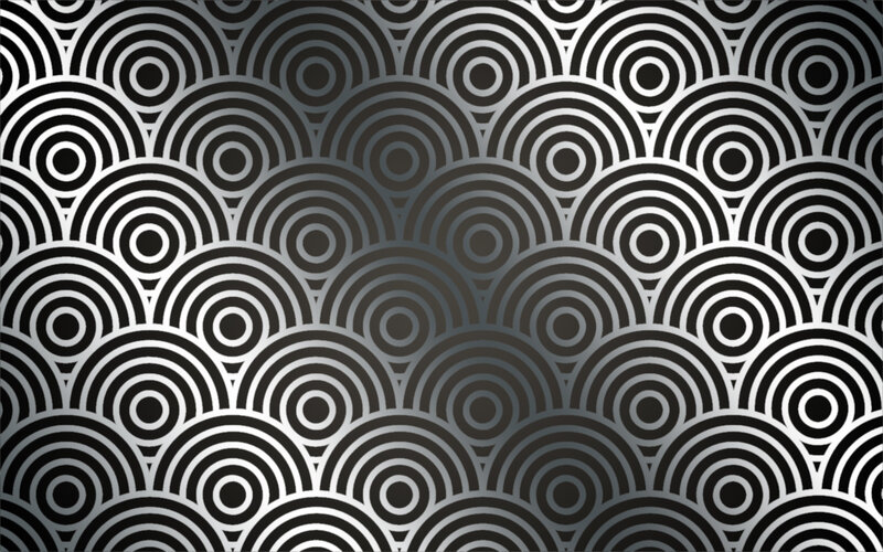 Geometric Wave Pattern — Black