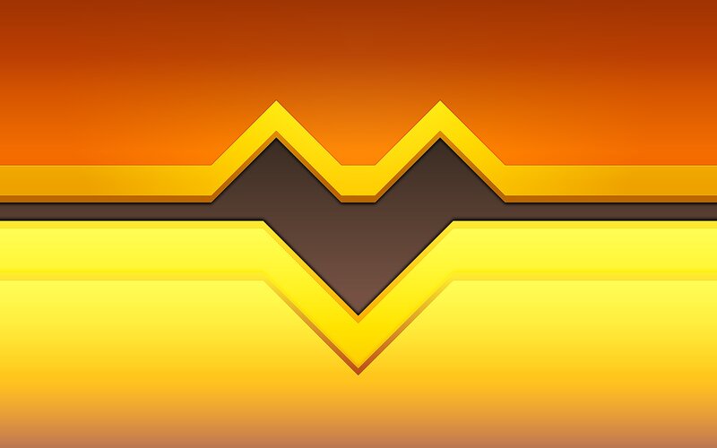 Geometric Wave Pattern — Yellow