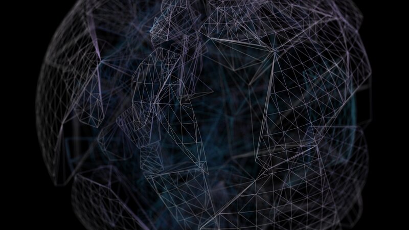Geometric Wireframe Sphere — Black, Abstract