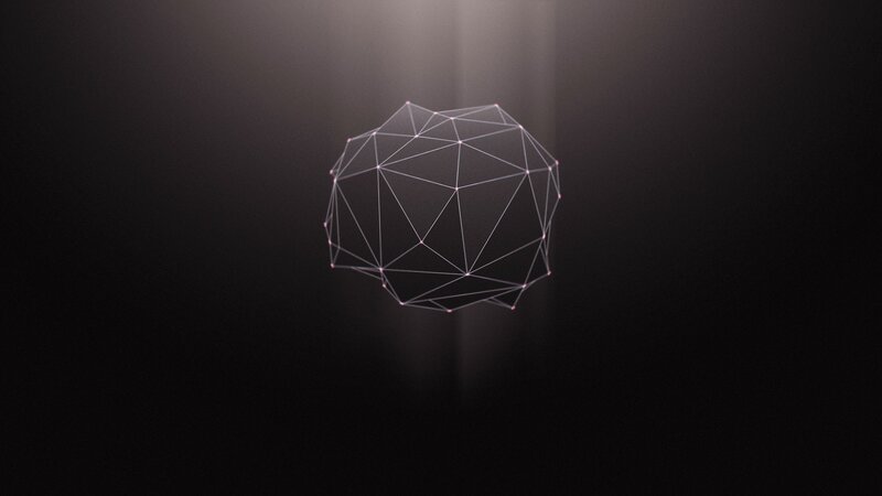Geometric Wireframe Sphere — Black