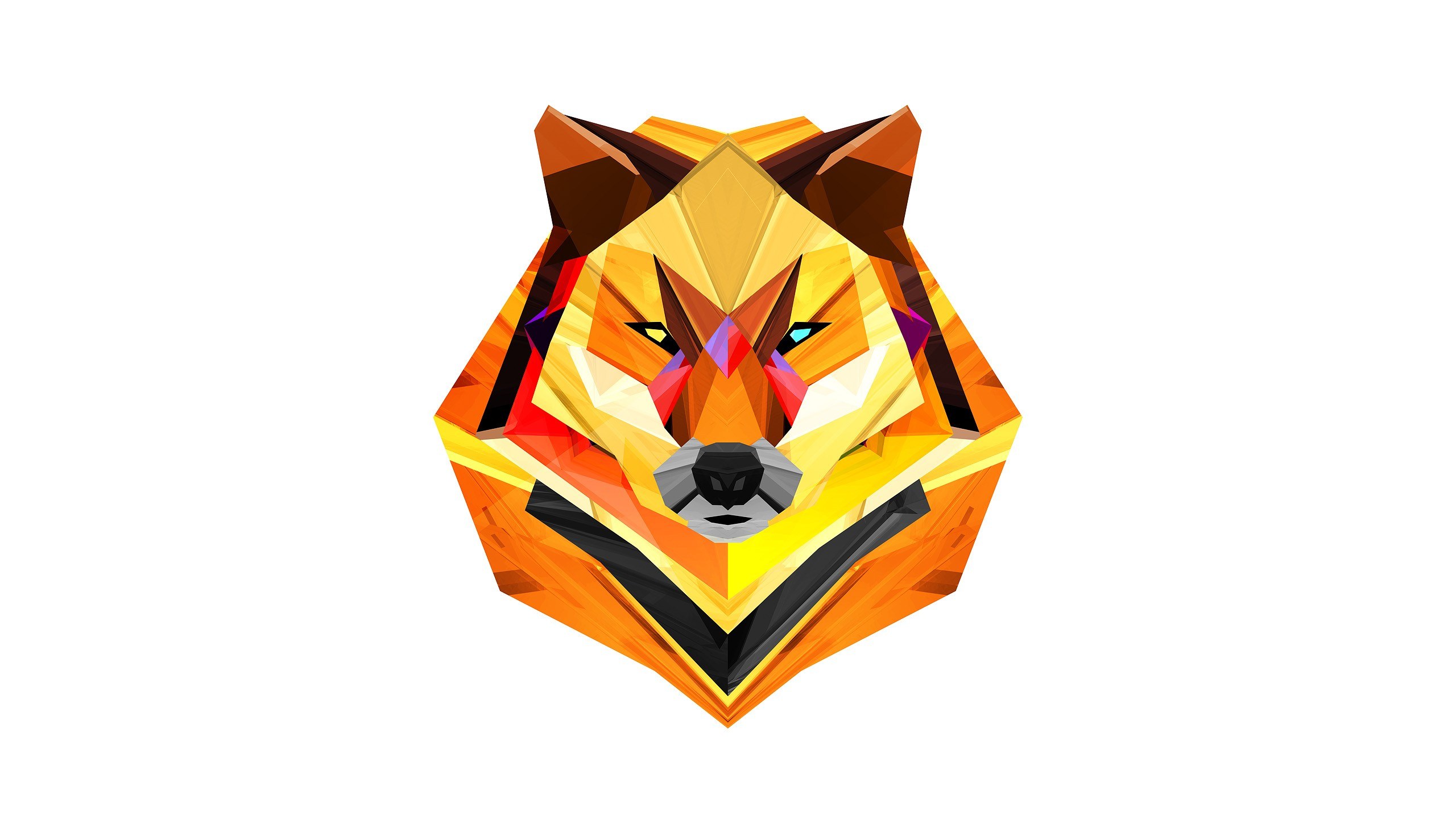 geometric wolf head art