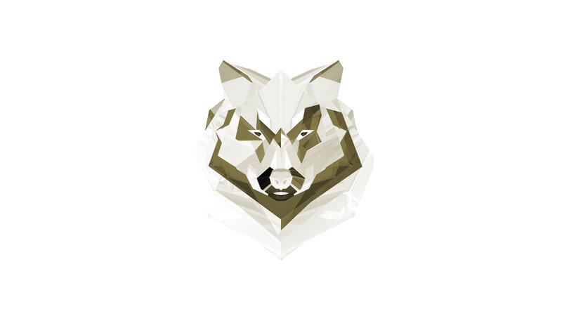 geometric wolf head design