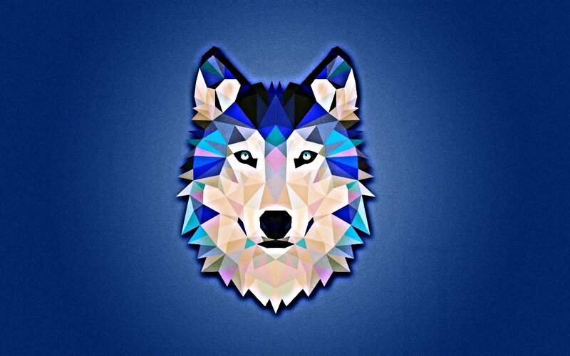 Geometric Wolf Head