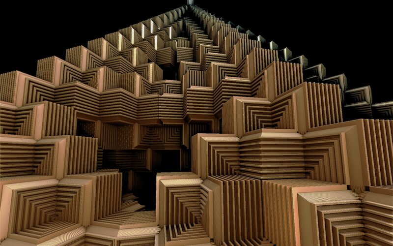 Geometric wooden structure