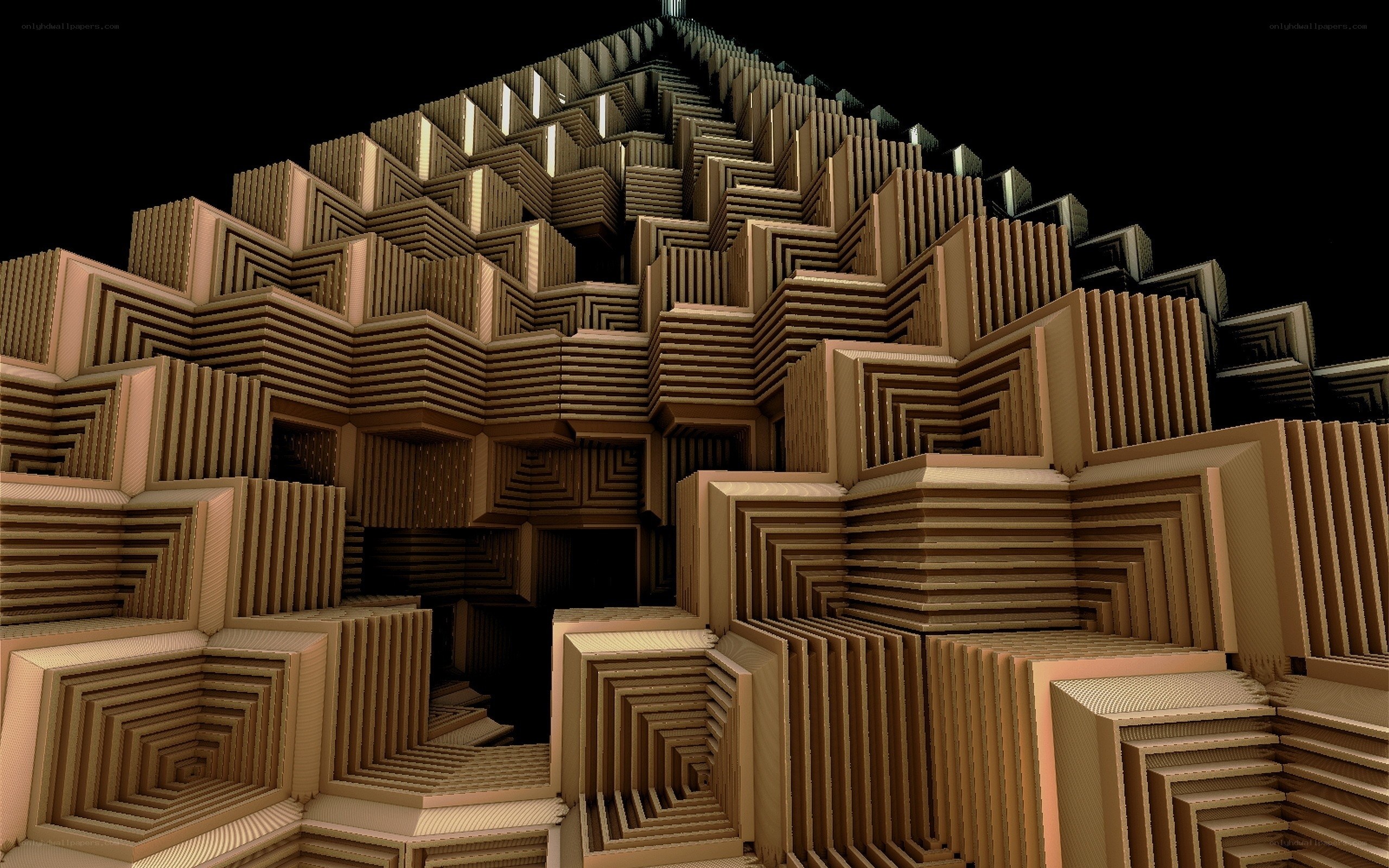 Geometric wooden structure