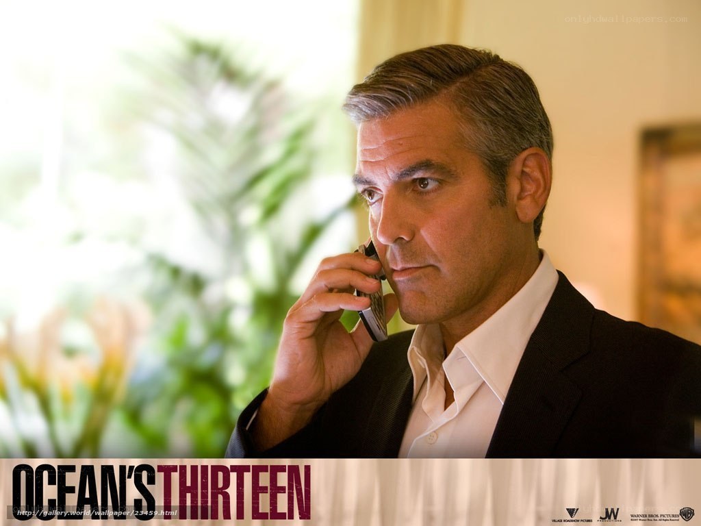 George Clooney on phone