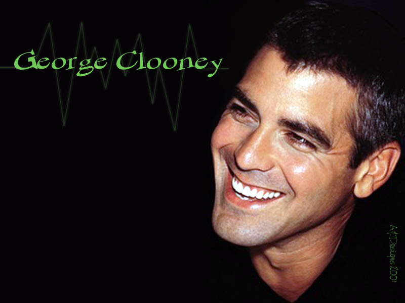 George Clooney Smiling — Black