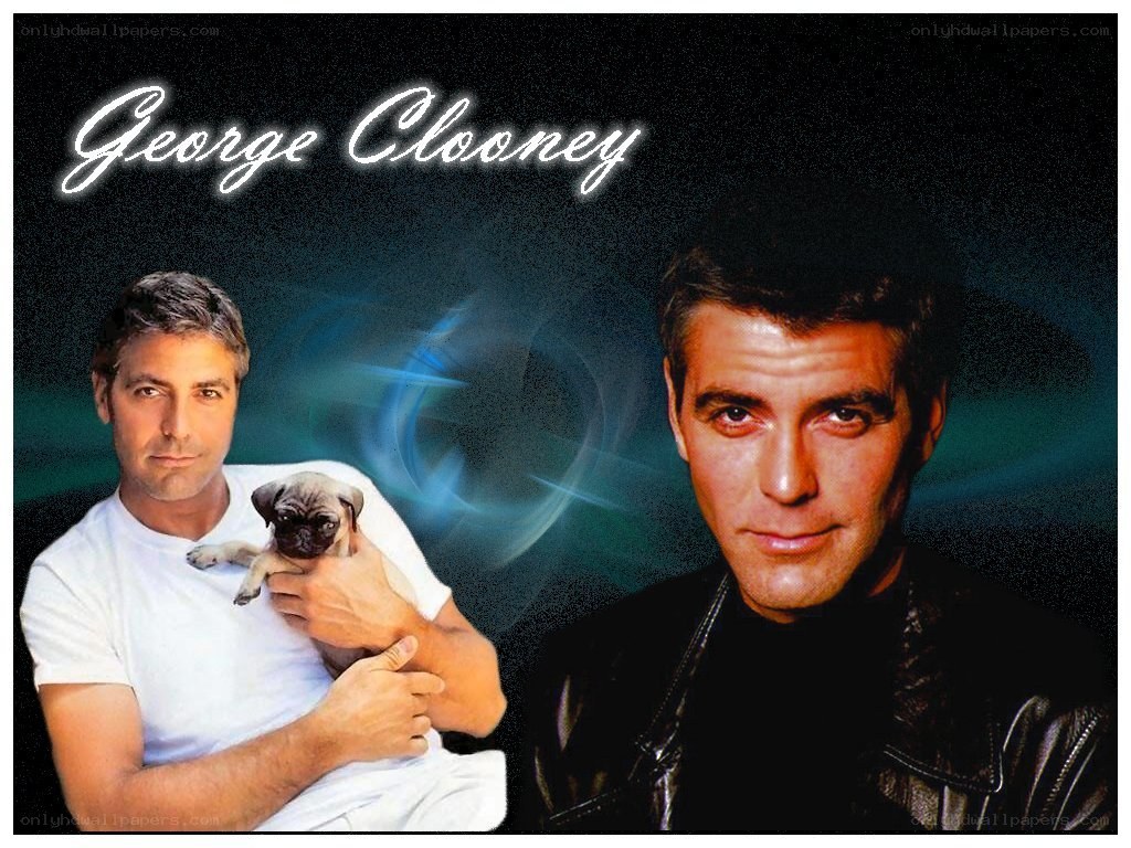 George Clooney with a puppy