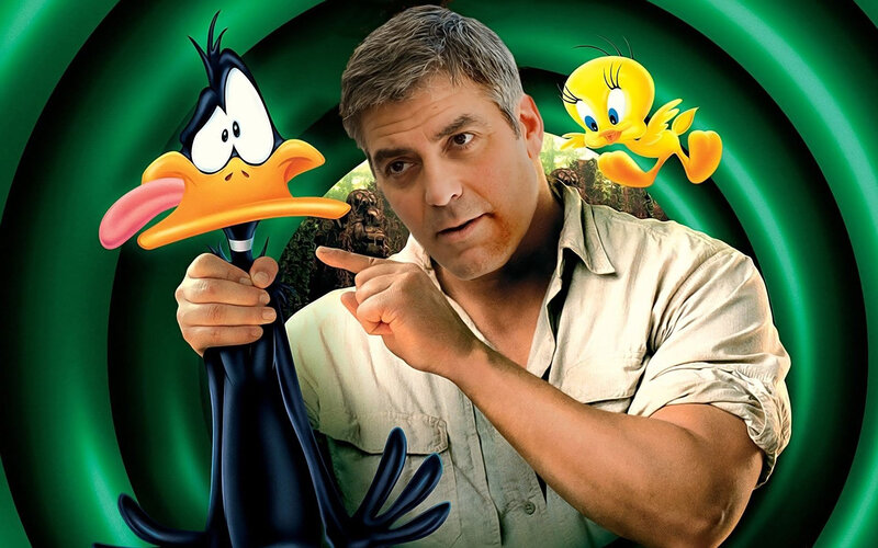 George Clooney with Cartoon Ducks