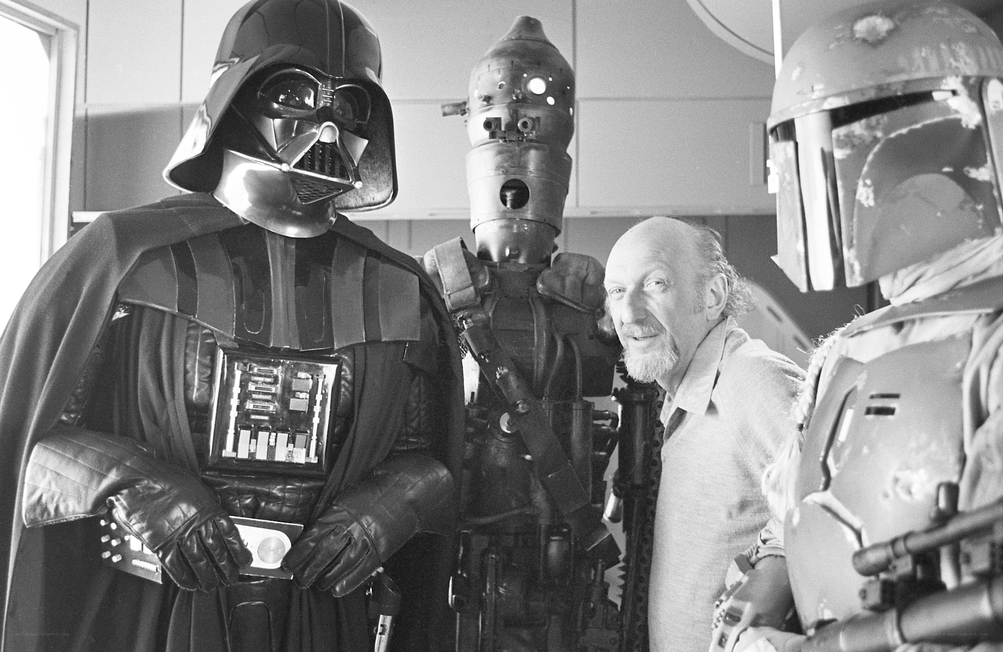 George Lucas with Star Wars characters