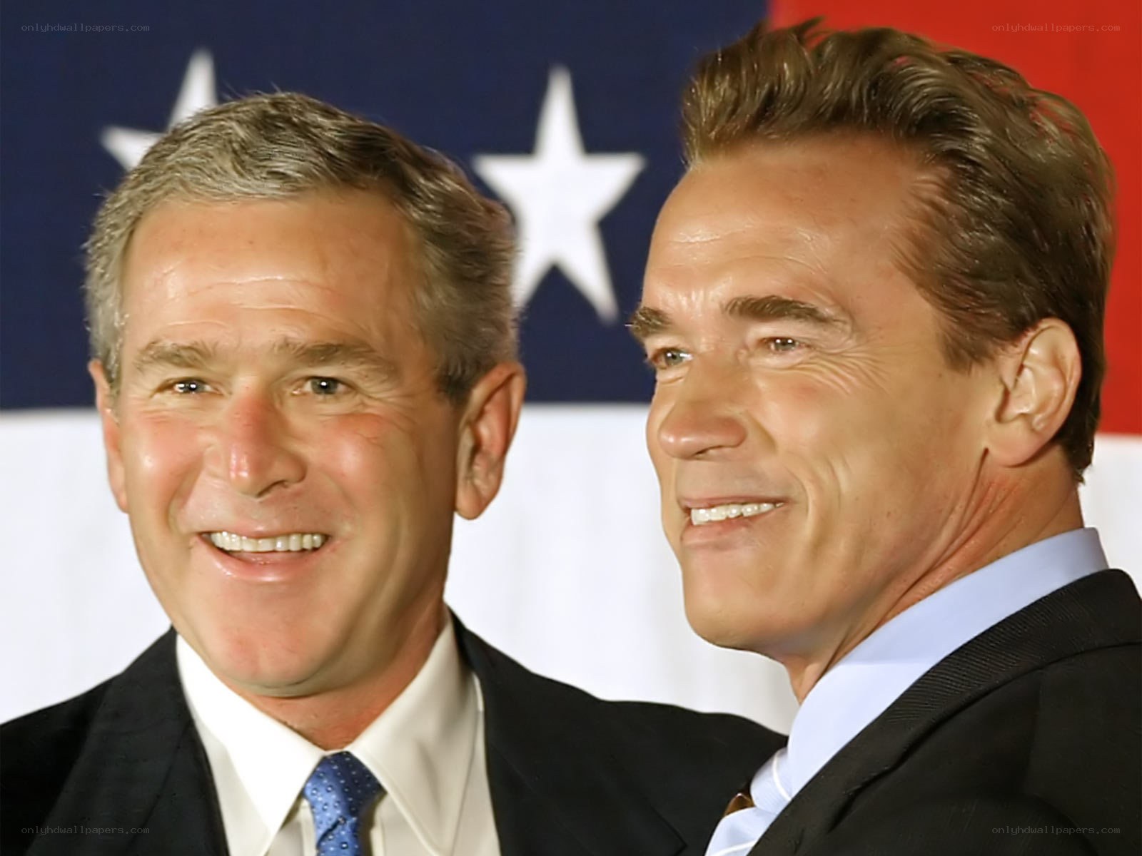 George W. Bush and Arnold Schwarzenegger