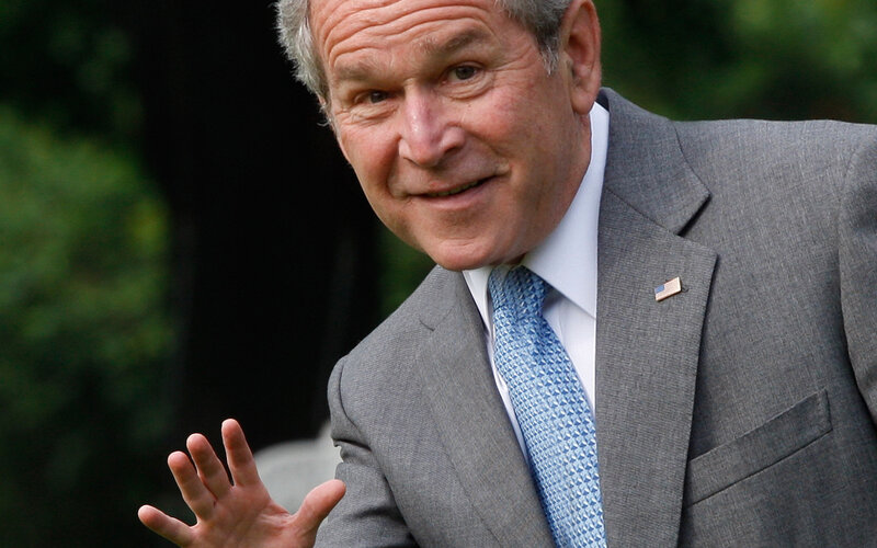 George W. Bush waving