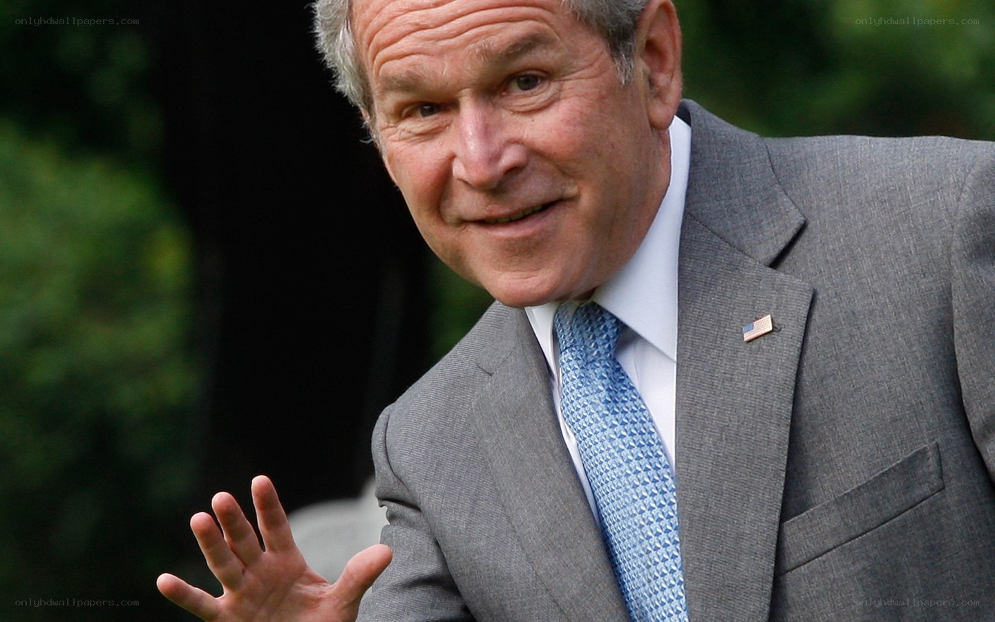 George W. Bush waving