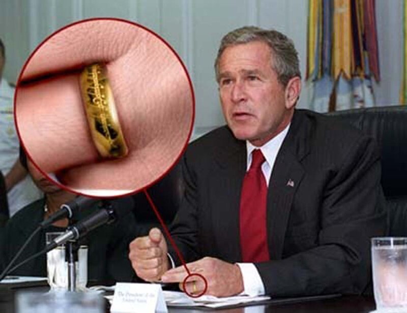 George W. Bush wearing a ring