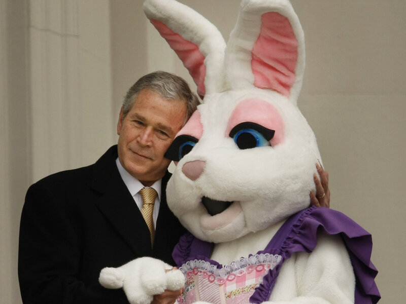 George W. Bush with Easter Bunny